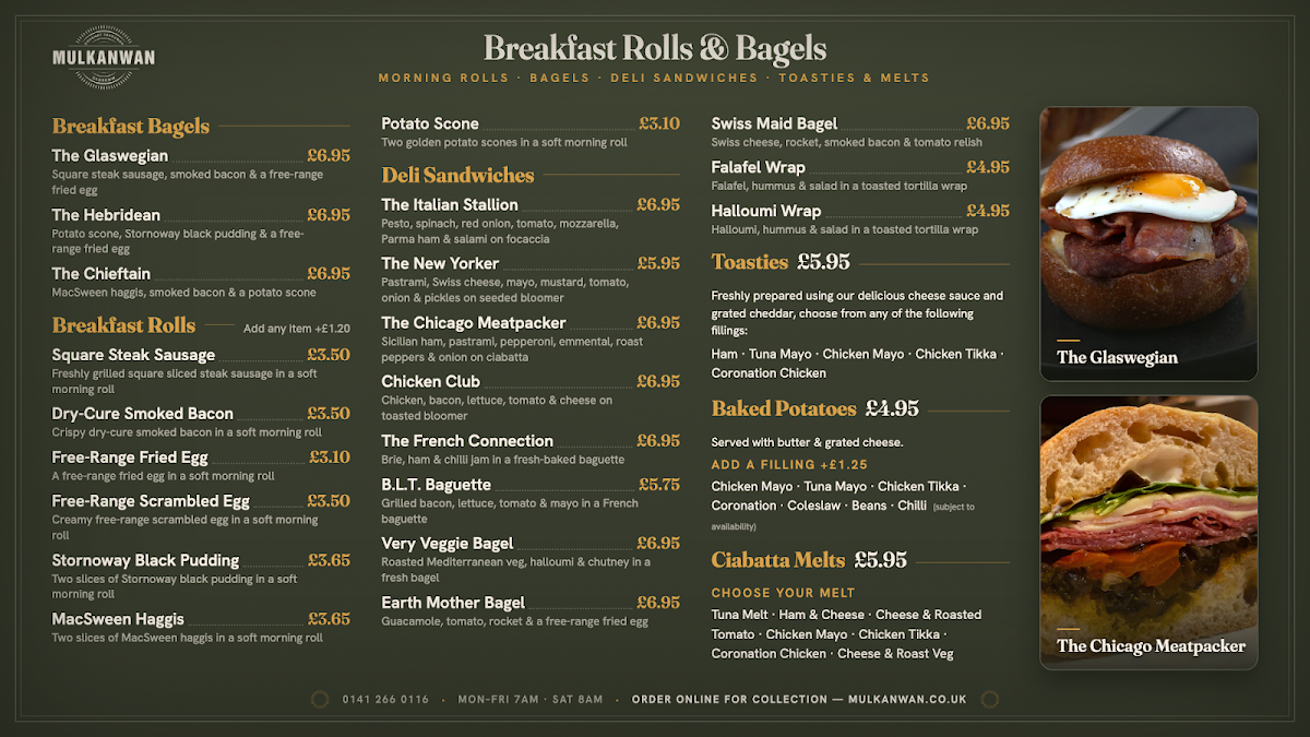 Mulkanwan menu board