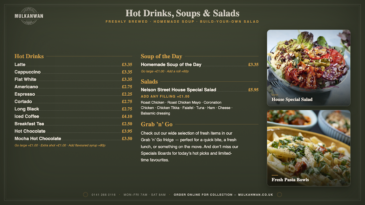Mulkanwan menu board