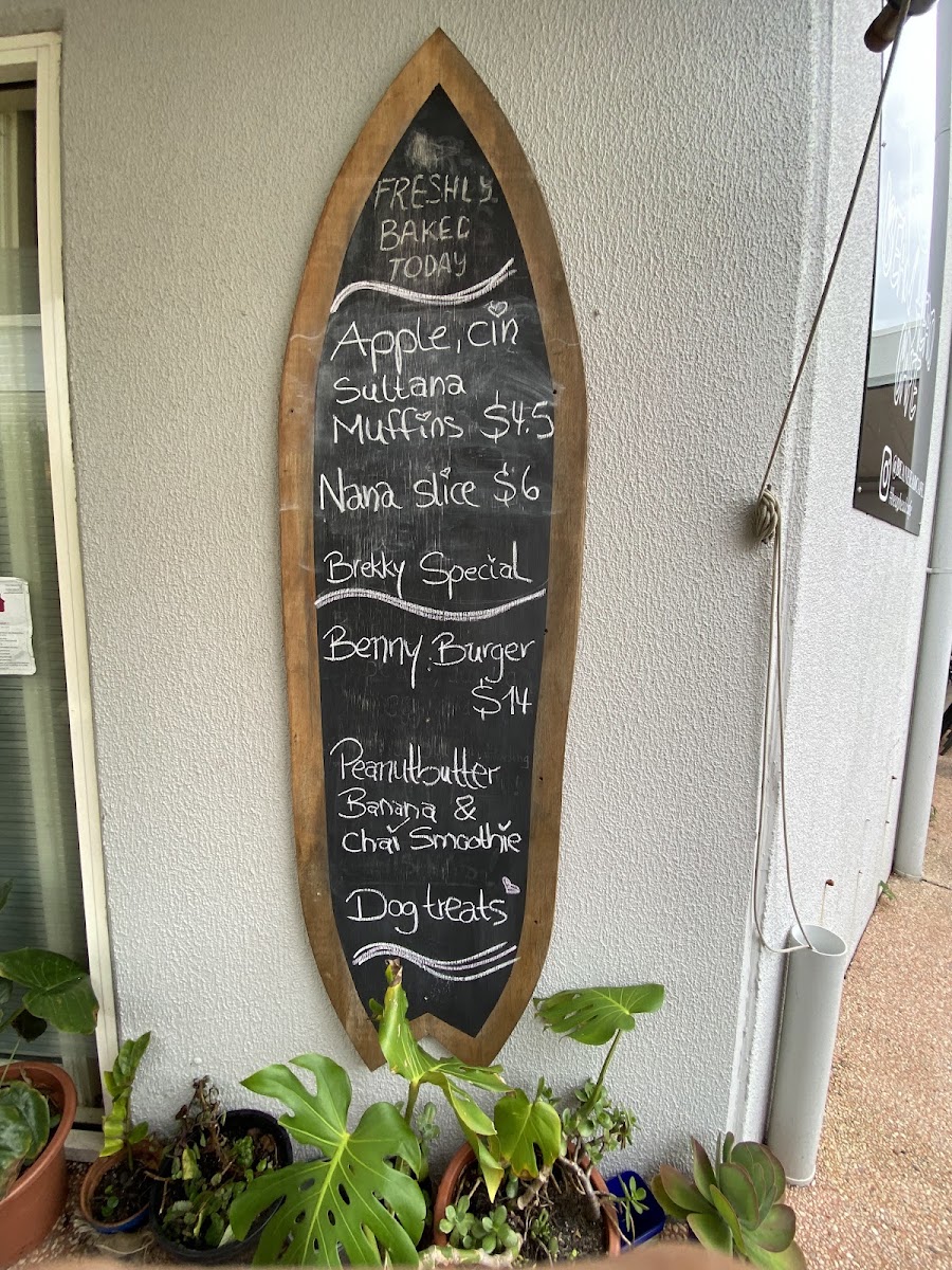 Bean Head Cafe menu board