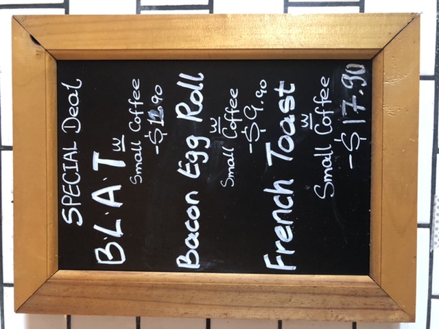 Saint and co menu board