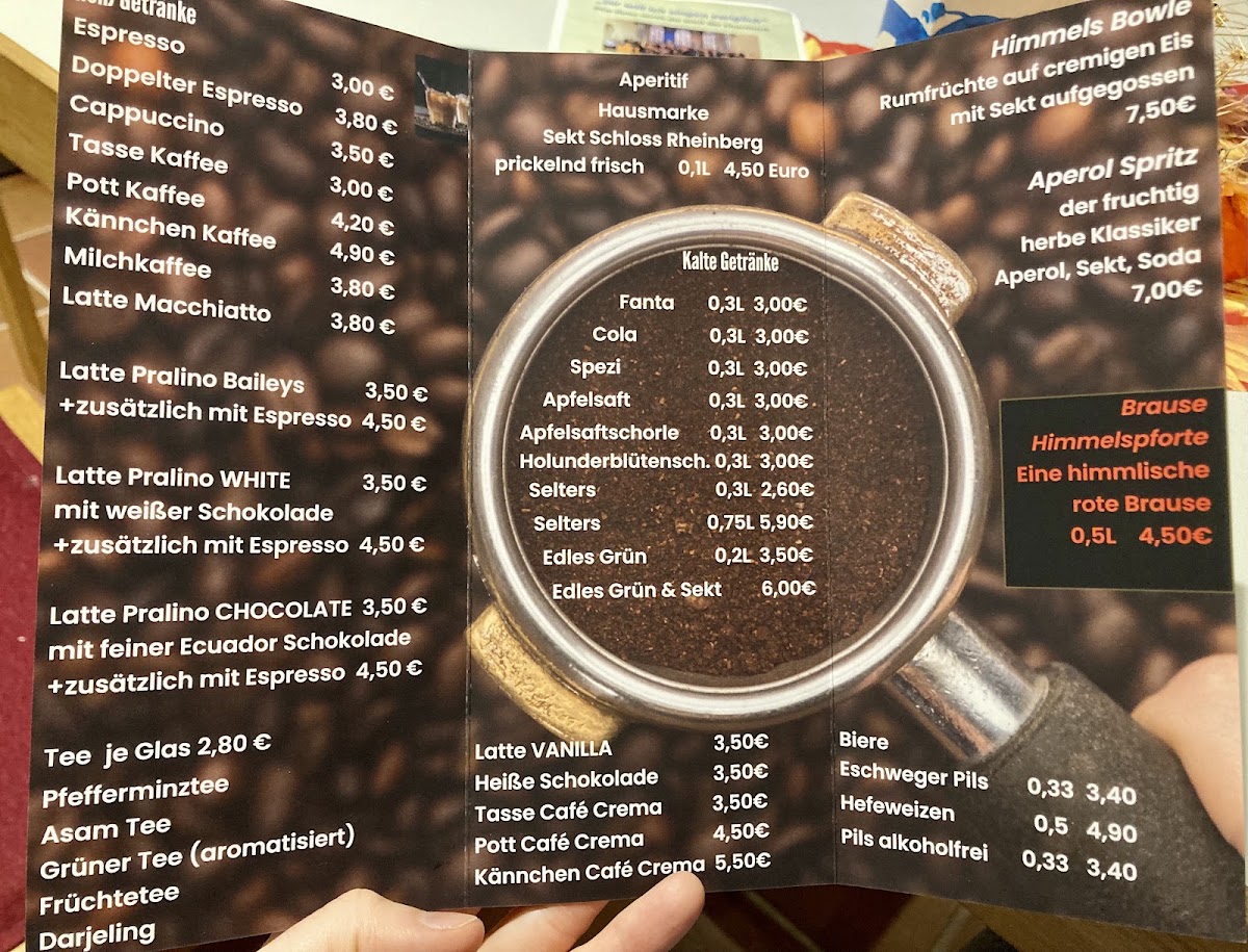 Café Himmelspforte menu board