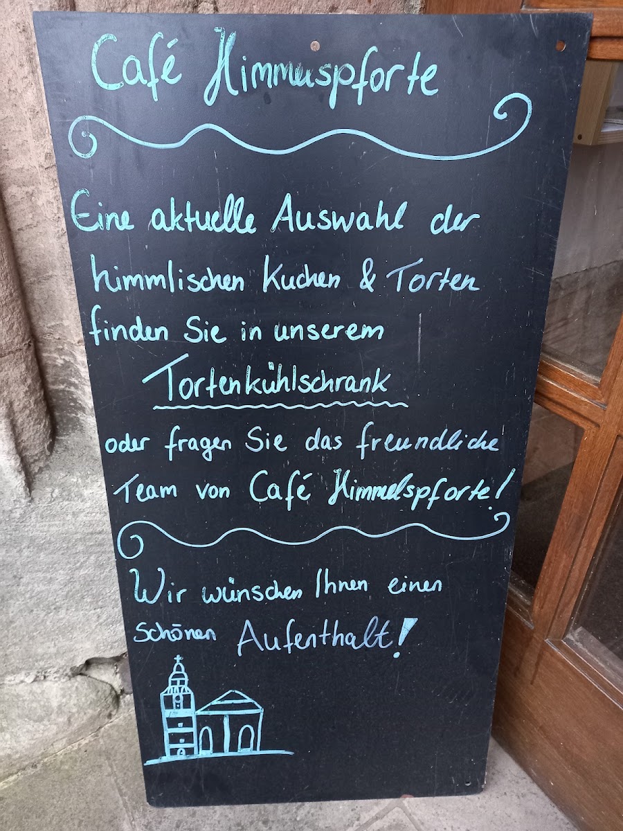 Café Himmelspforte menu board