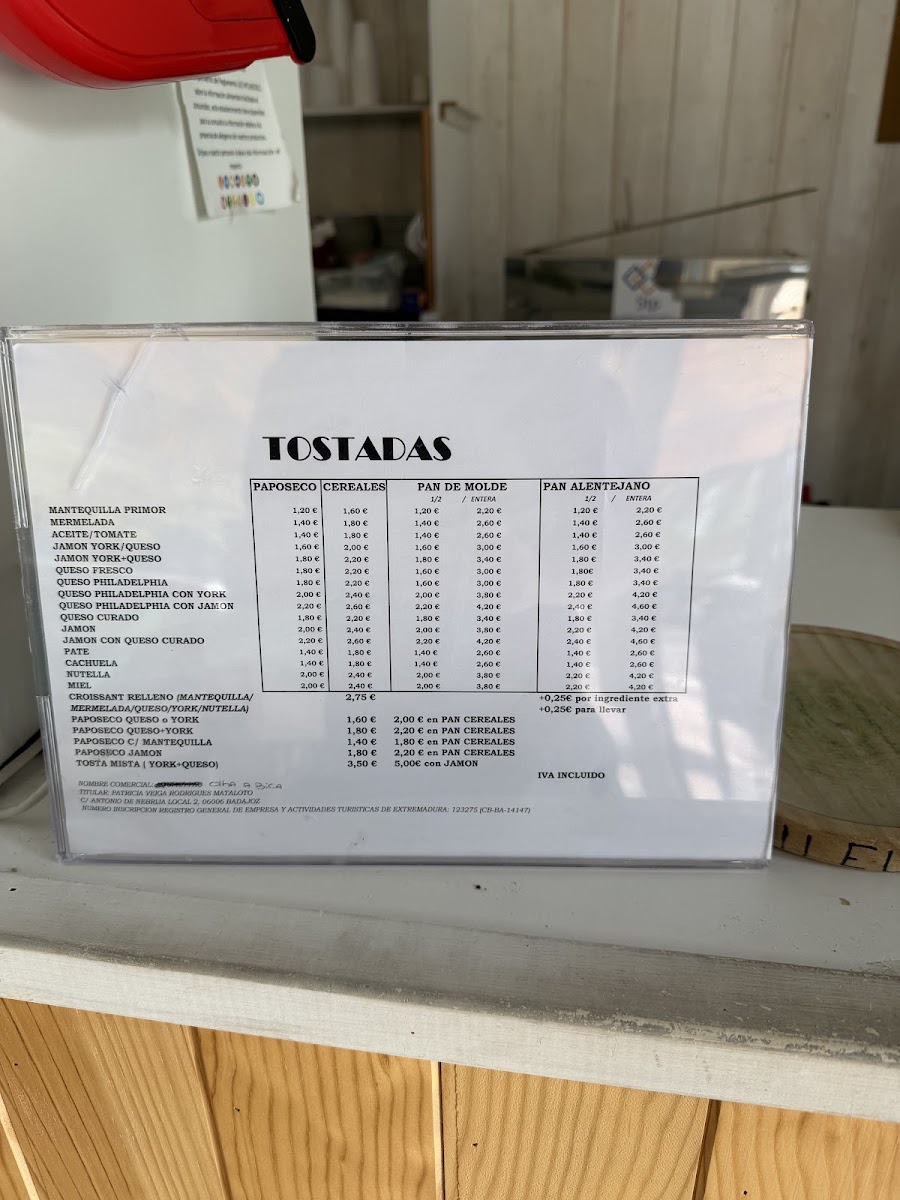 Olha a bica menu board