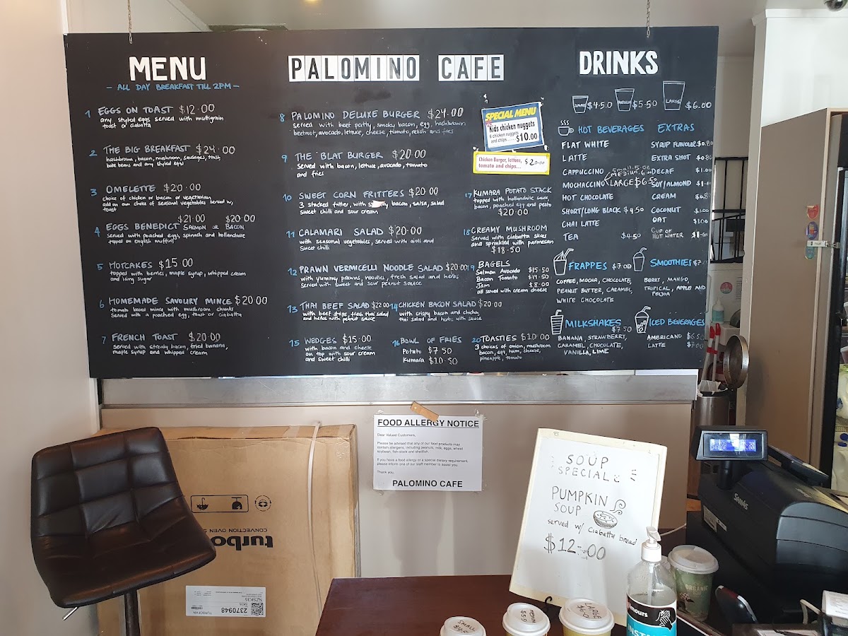 Palomino Cafe menu board
