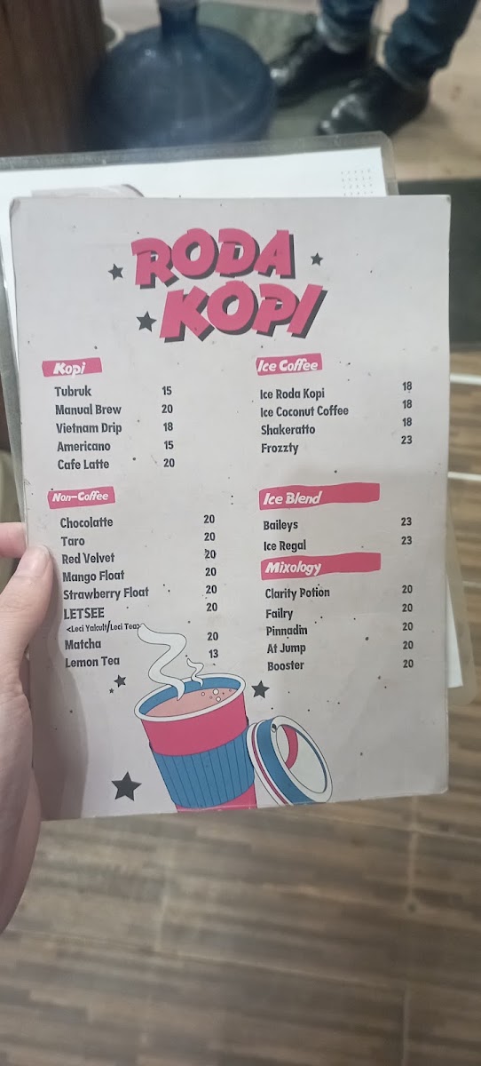 Roda Kopi menu board