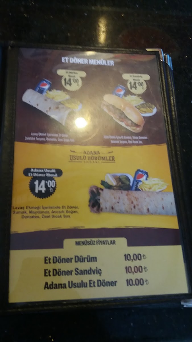 Gokceli Cafe menu board