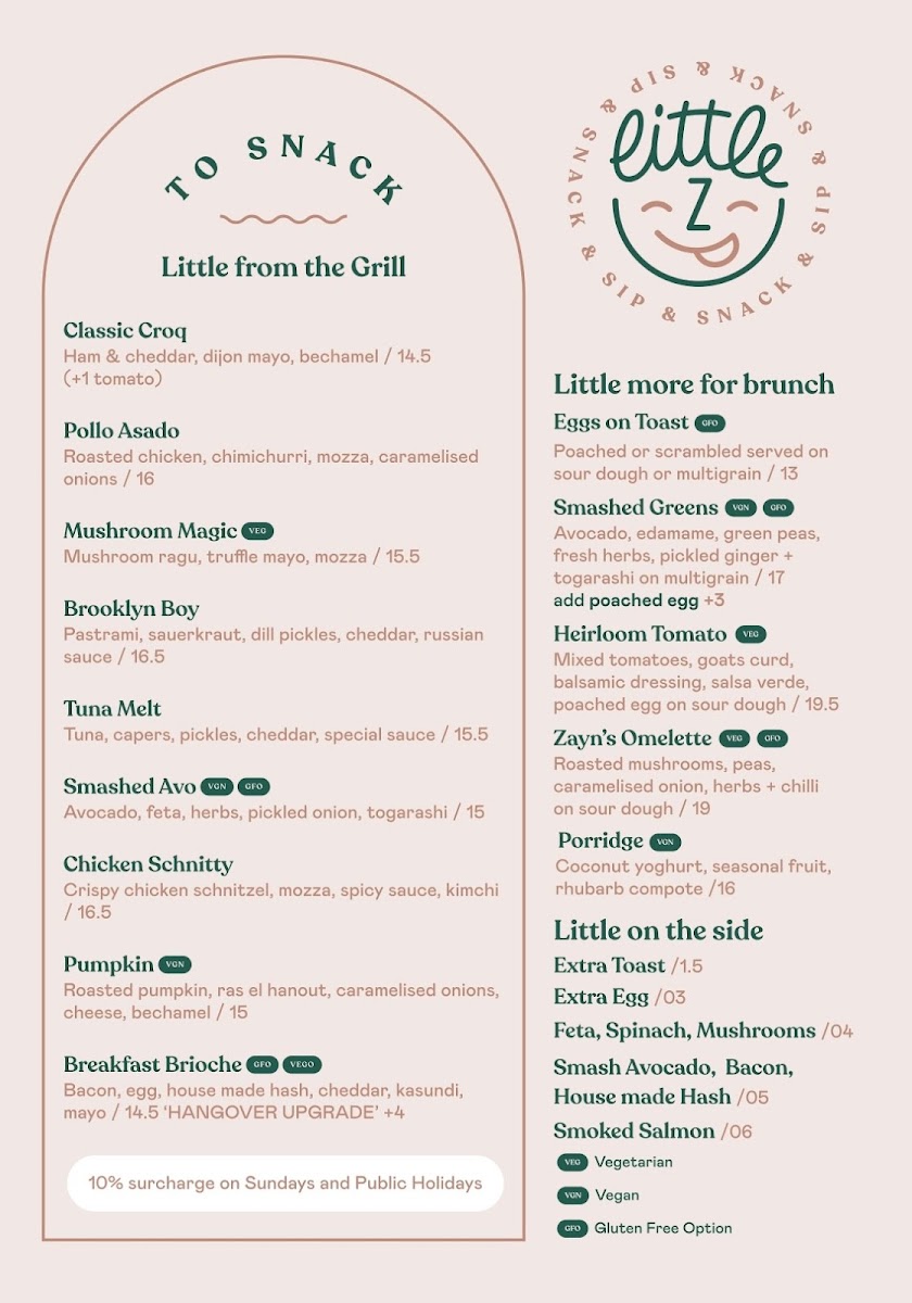 Little Z menu board
