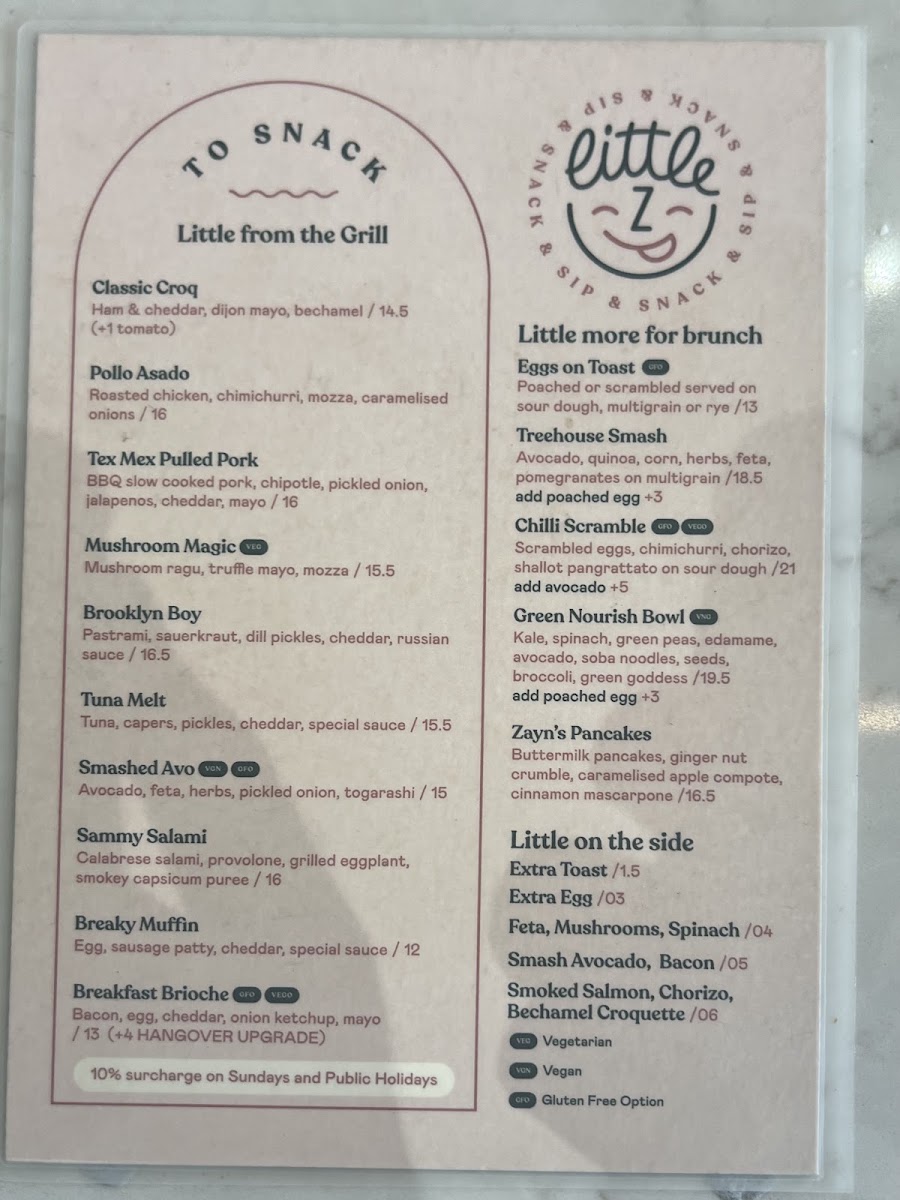 Little Z menu board