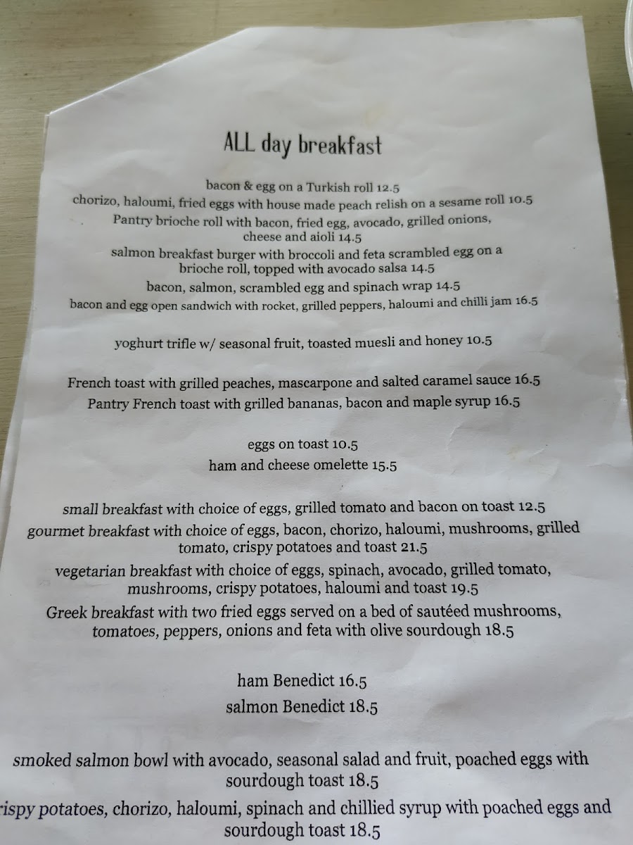 First Street Pantry menu board