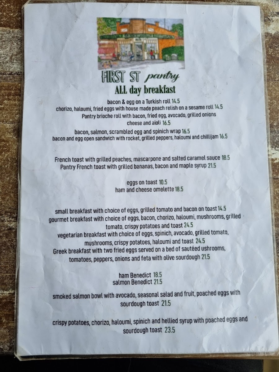First Street Pantry menu board