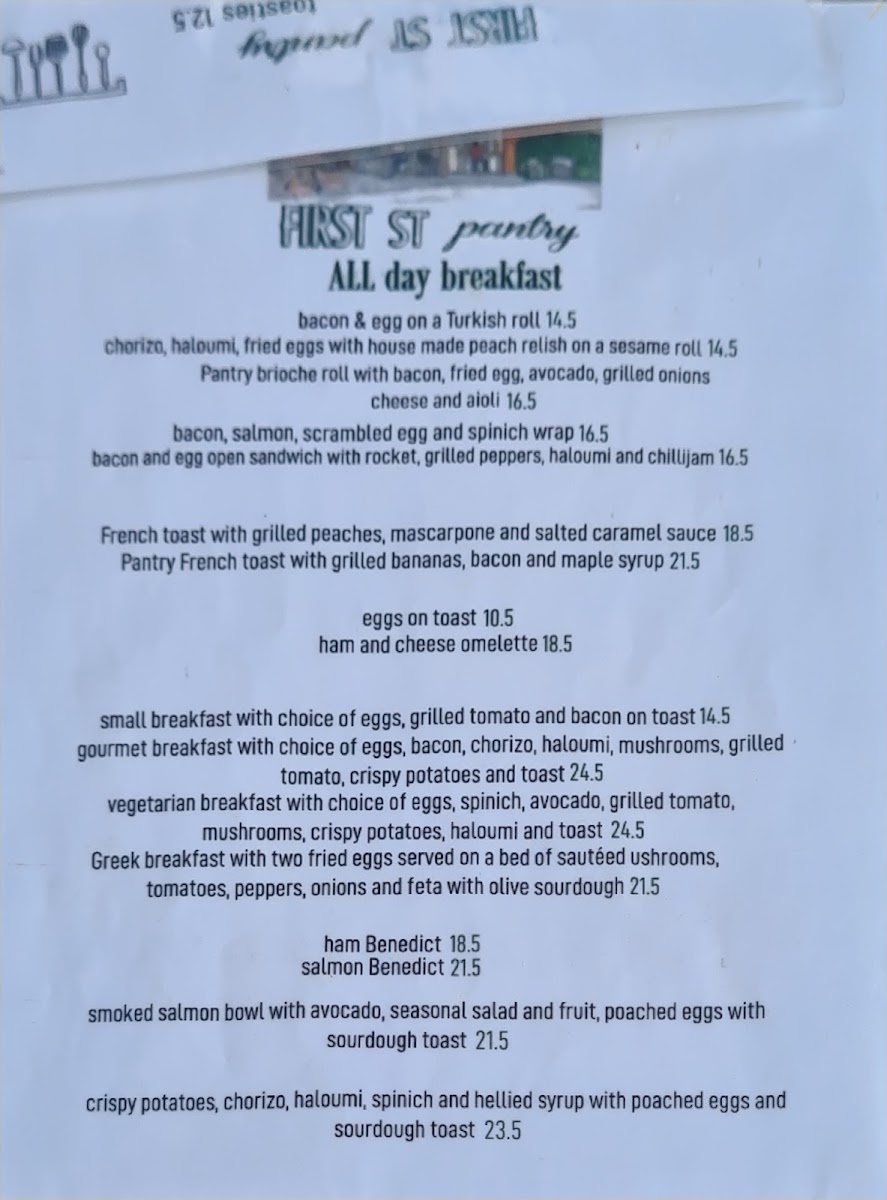 First Street Pantry menu board