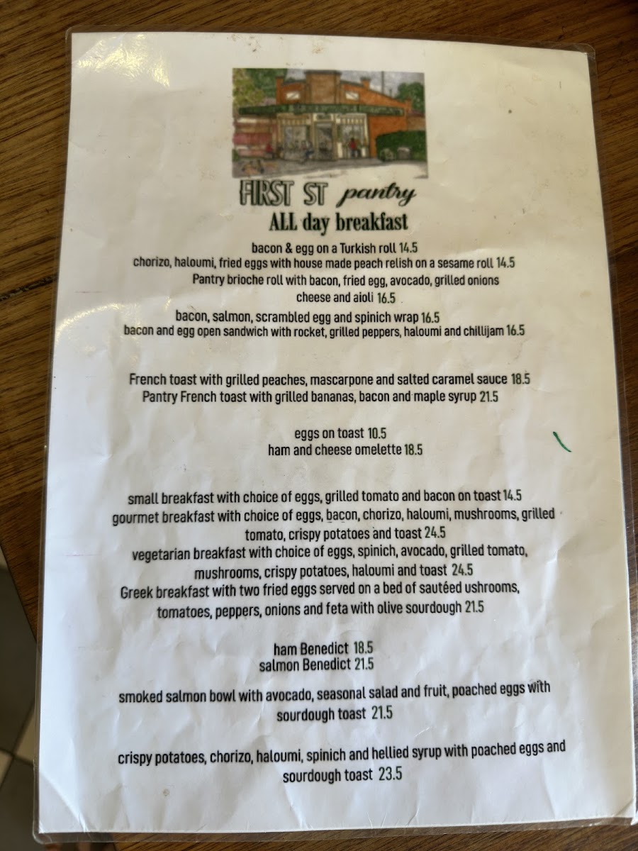First Street Pantry menu board