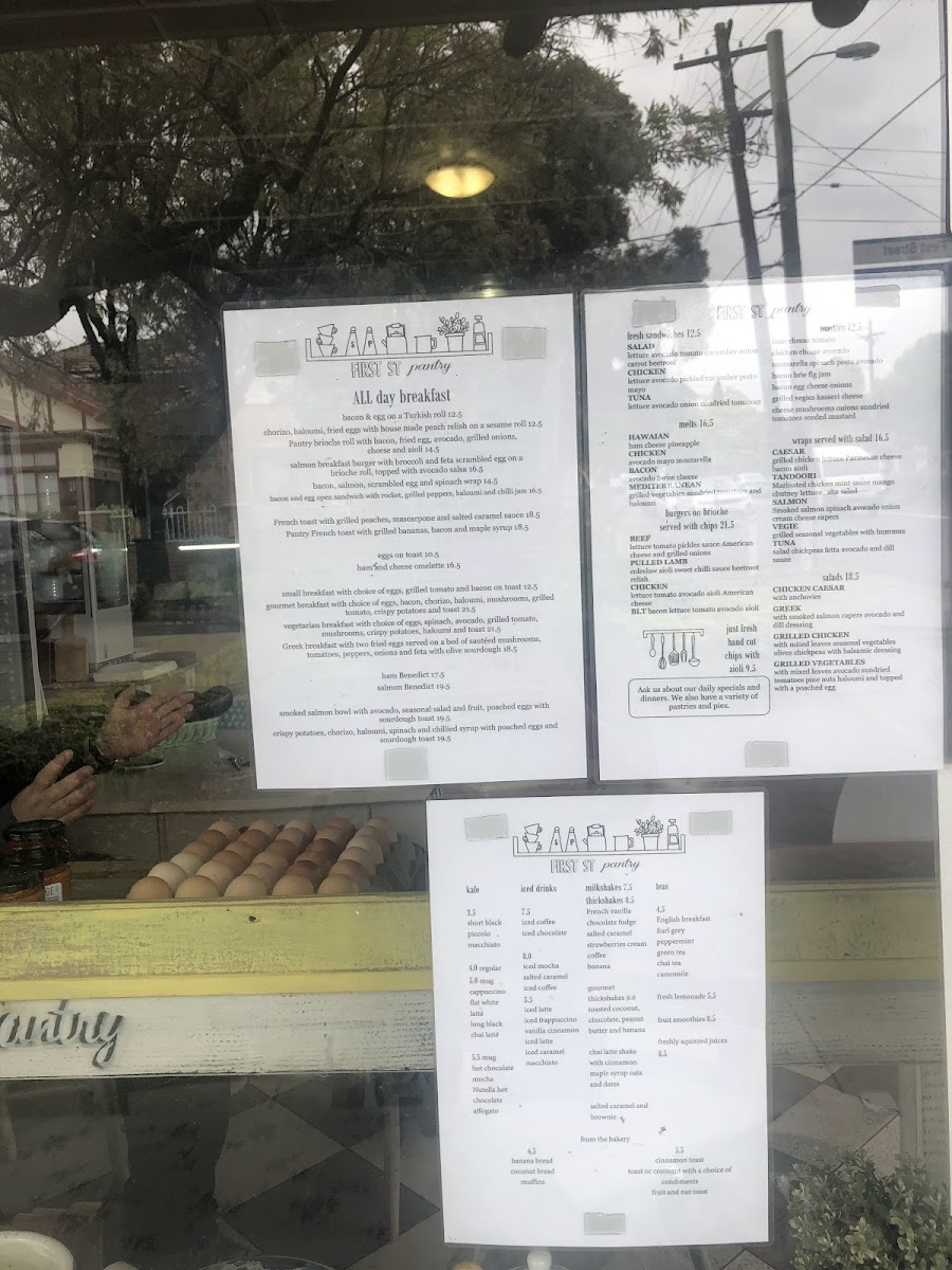 First Street Pantry menu board