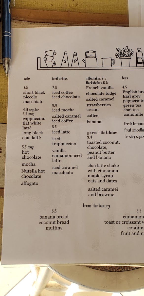 First Street Pantry menu board