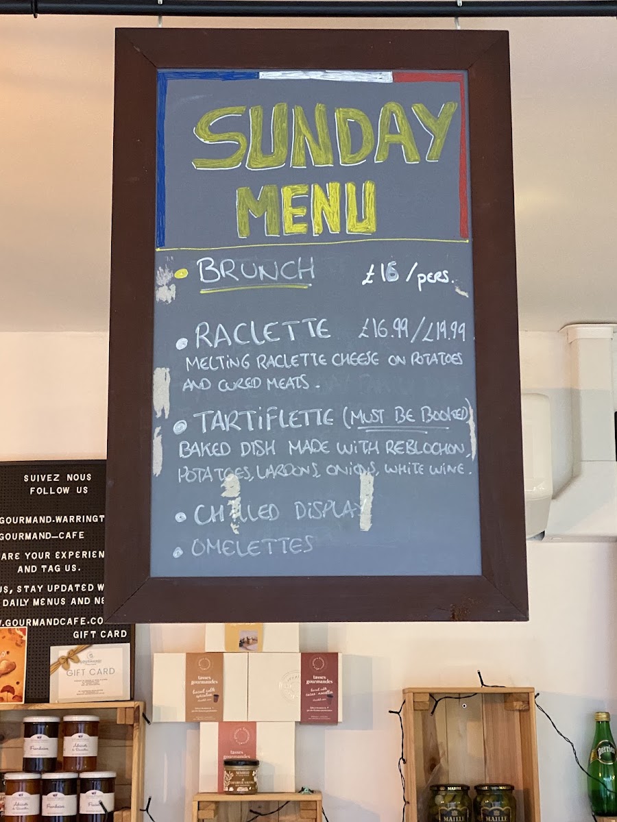 Gourmand! menu board