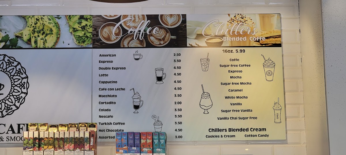 Cafe Cafe at The Waterways Shops menu board