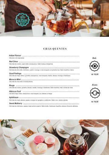 Le Petit Macarons menu board