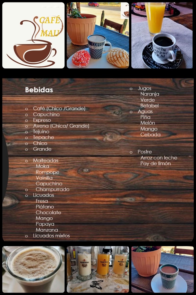Café Mau menu board