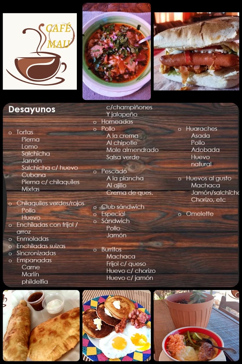 Café Mau menu board