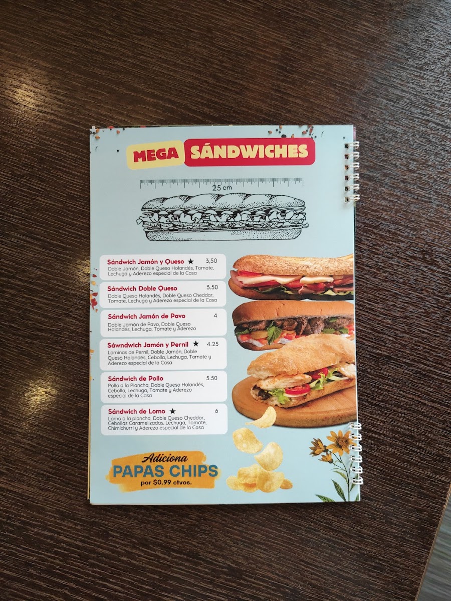 PLAZA BOLIVAR CAFE menu board