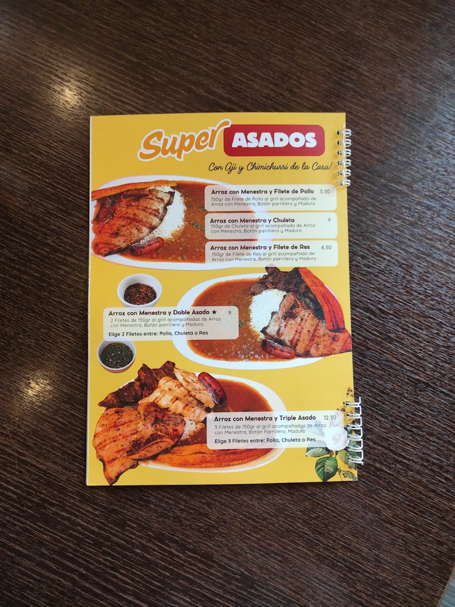 PLAZA BOLIVAR CAFE menu board