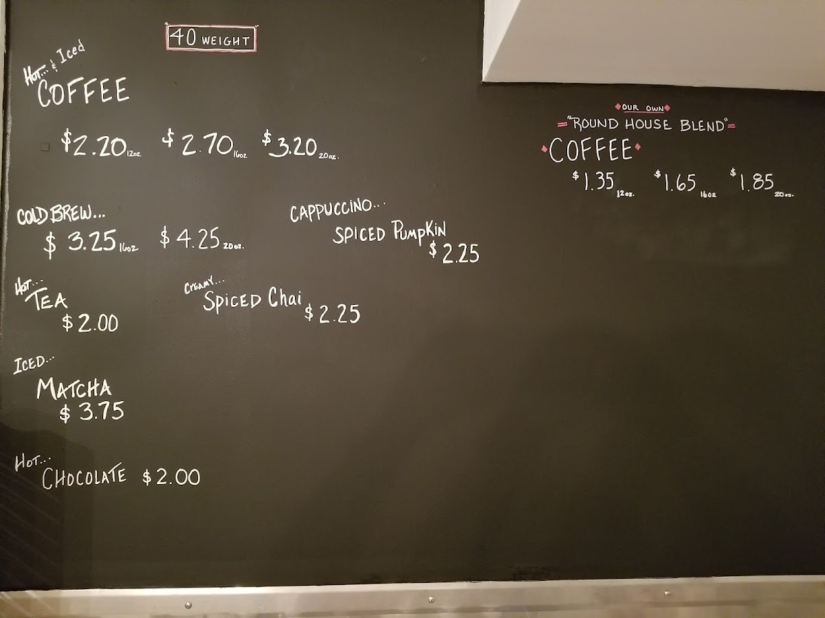 Celebrations Black Diamond Cafe menu board