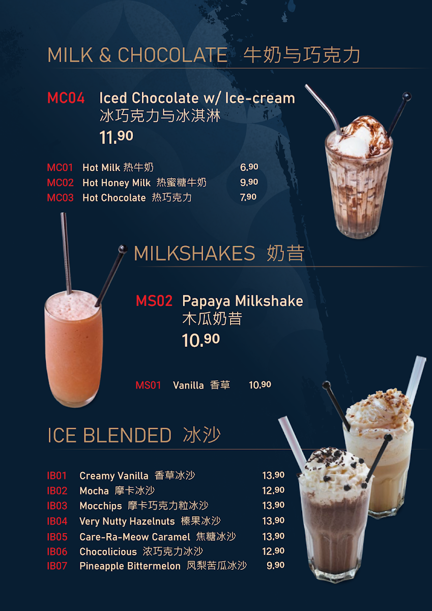 CC Café Tawau menu board