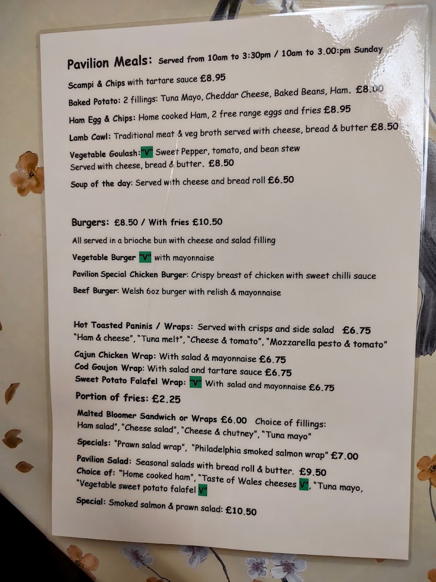 Penrallt Nursery menu board