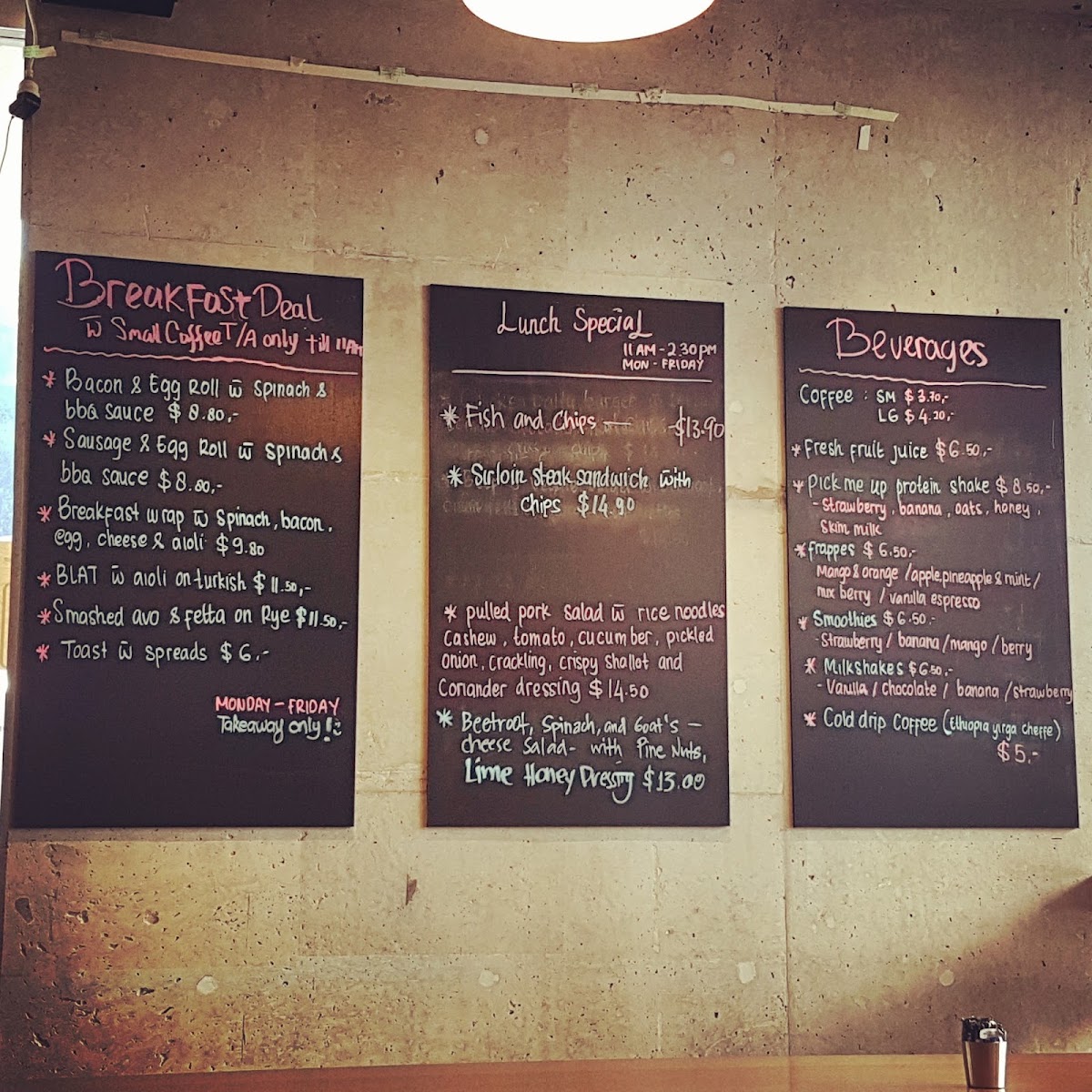 The Renegades Mascot menu board
