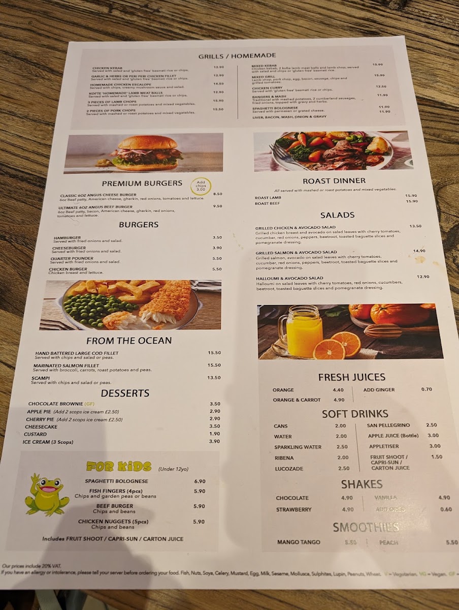 Pedro's Cafe menu board