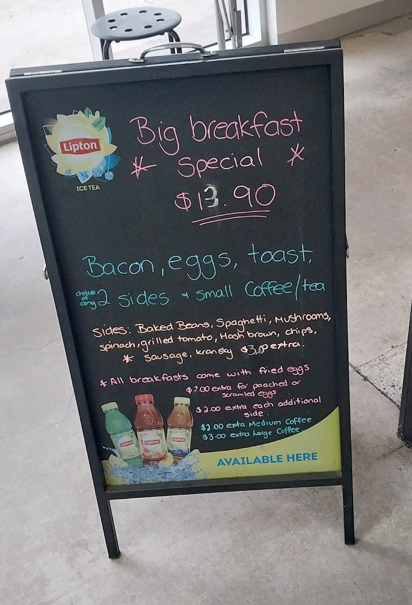 Cafe 20 One menu board