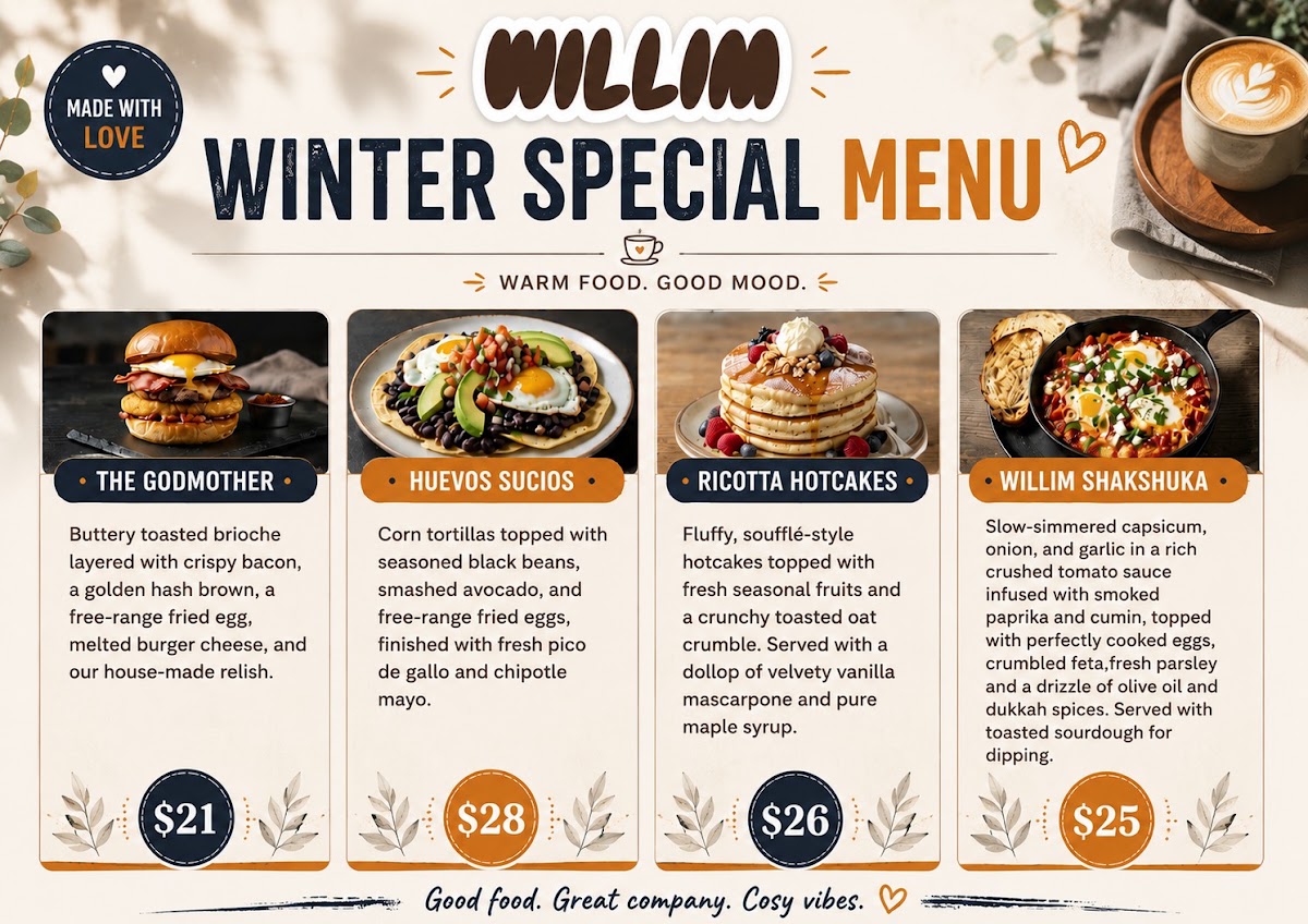 Willim Mckinnon menu board