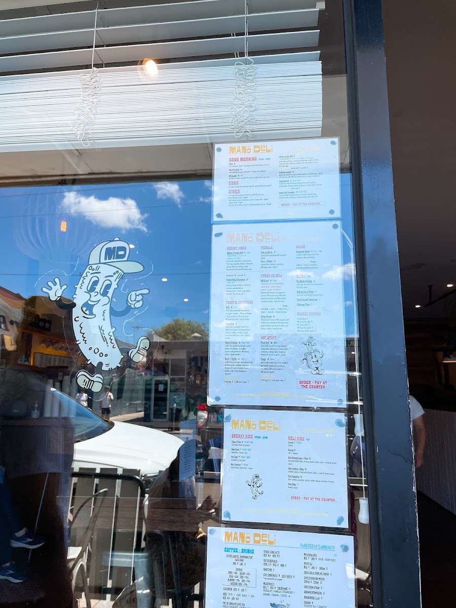 MANO DELI menu board