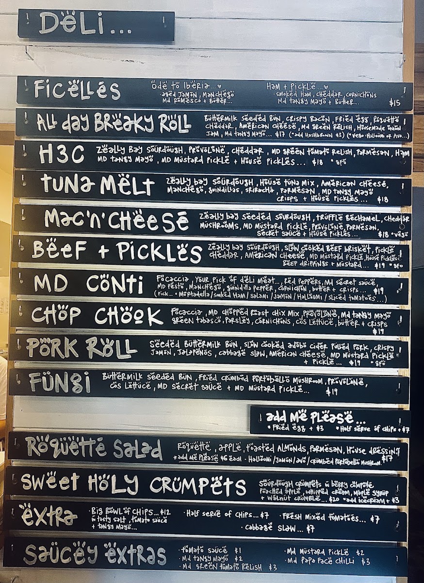 MANO DELI menu board