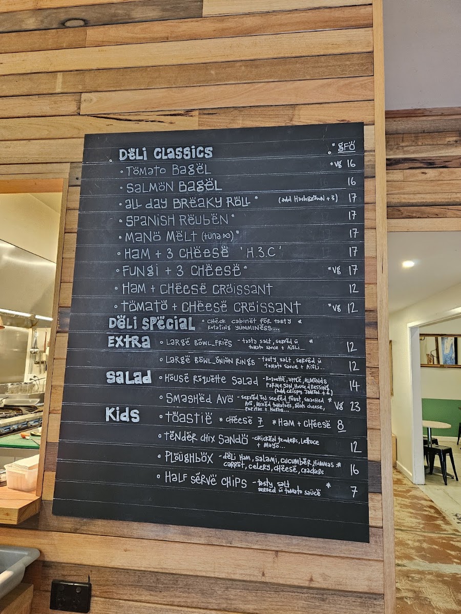 MANO DELI menu board