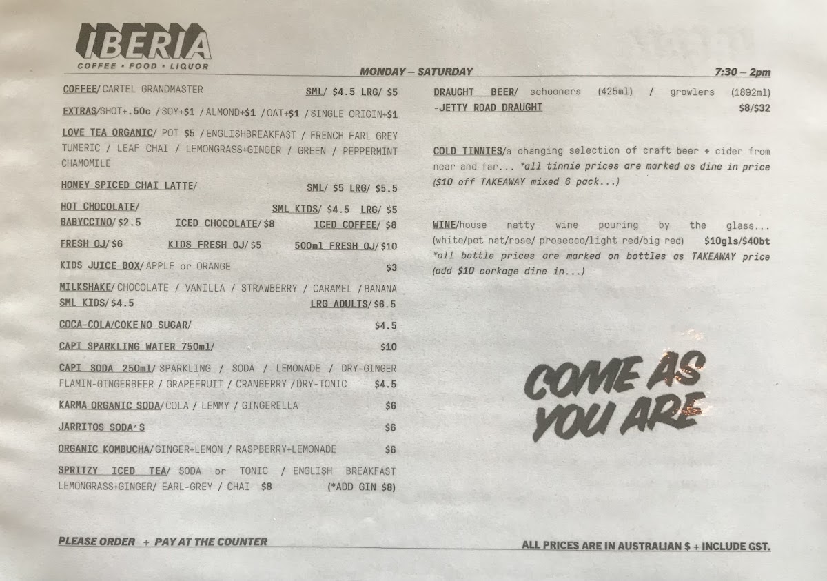 MANO DELI menu board