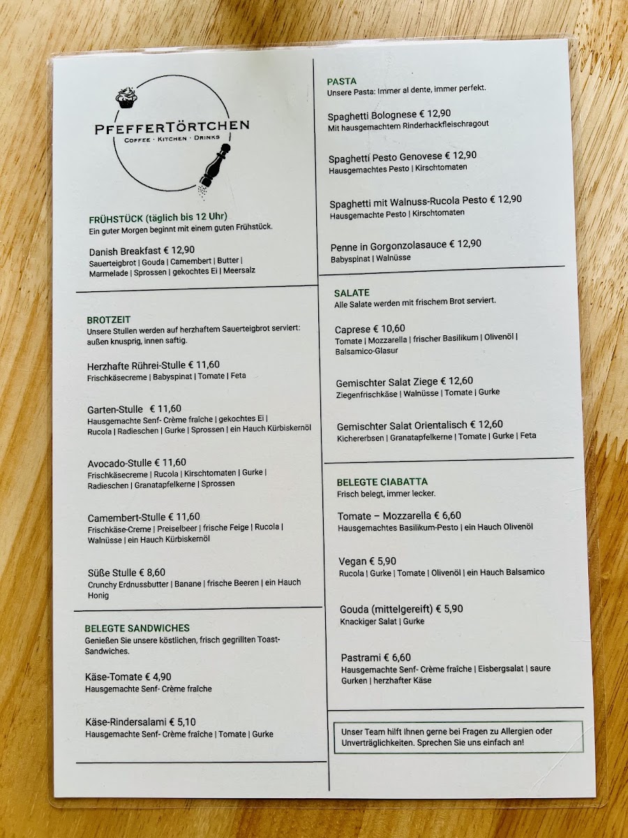 PfefferTörtchen menu board