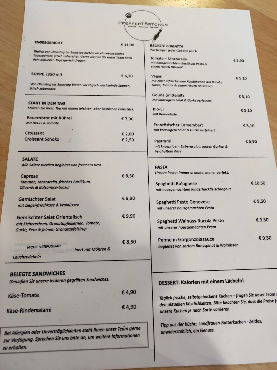 PfefferTörtchen menu board
