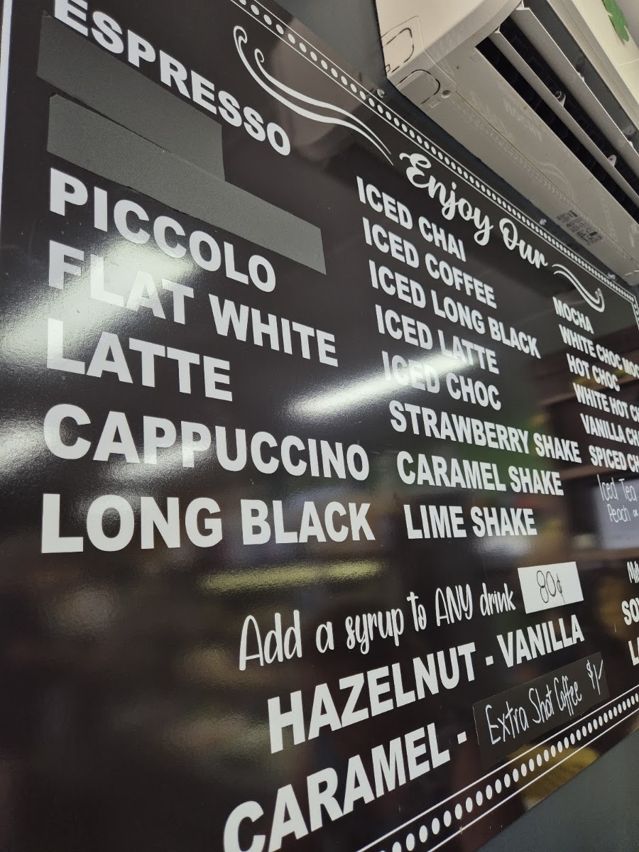 The Hungry Hive Cafe menu board