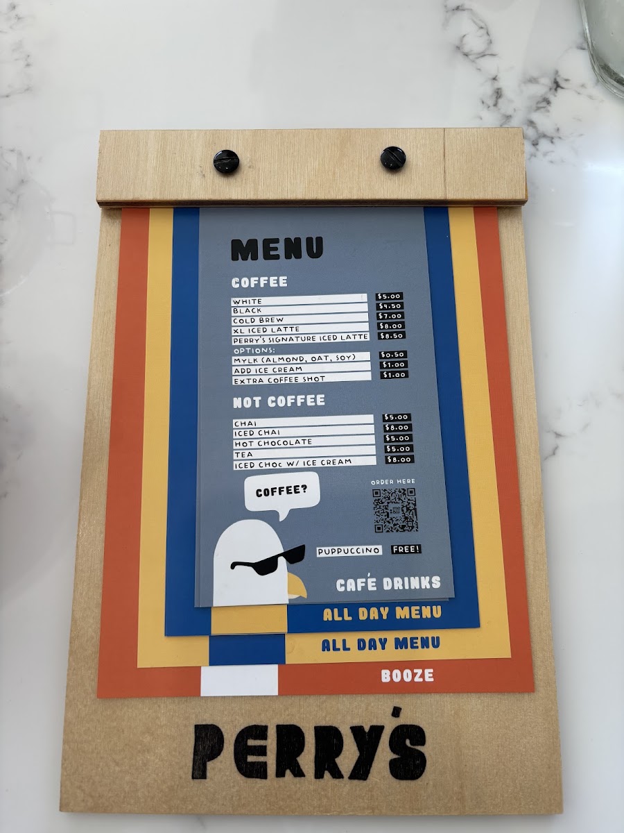 Perry’s (Peregrine Social Club) menu board