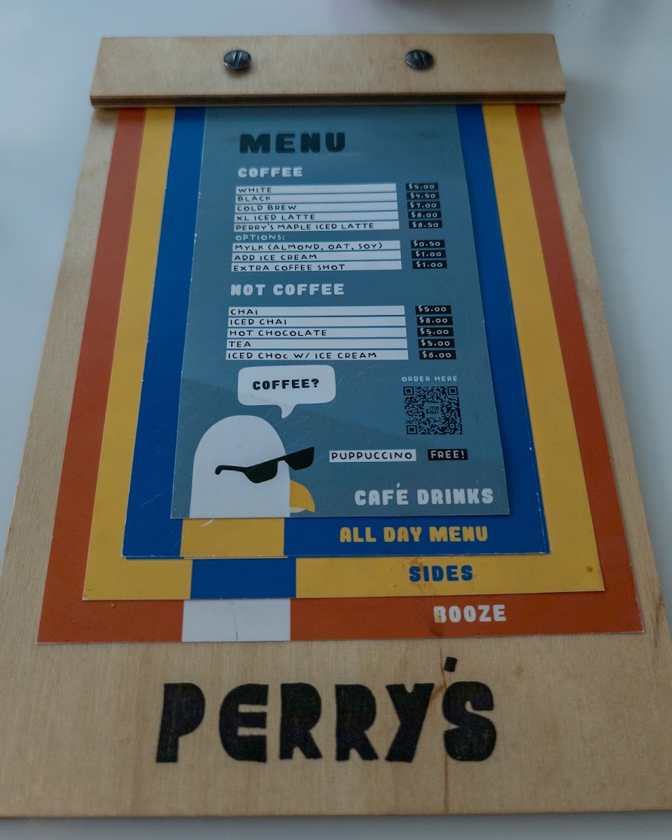 Perry’s (Peregrine Social Club) menu board