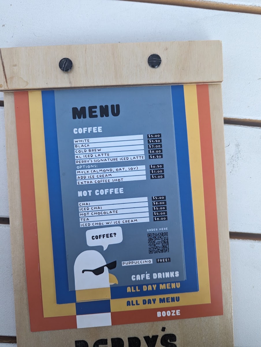 Perry’s (Peregrine Social Club) menu board