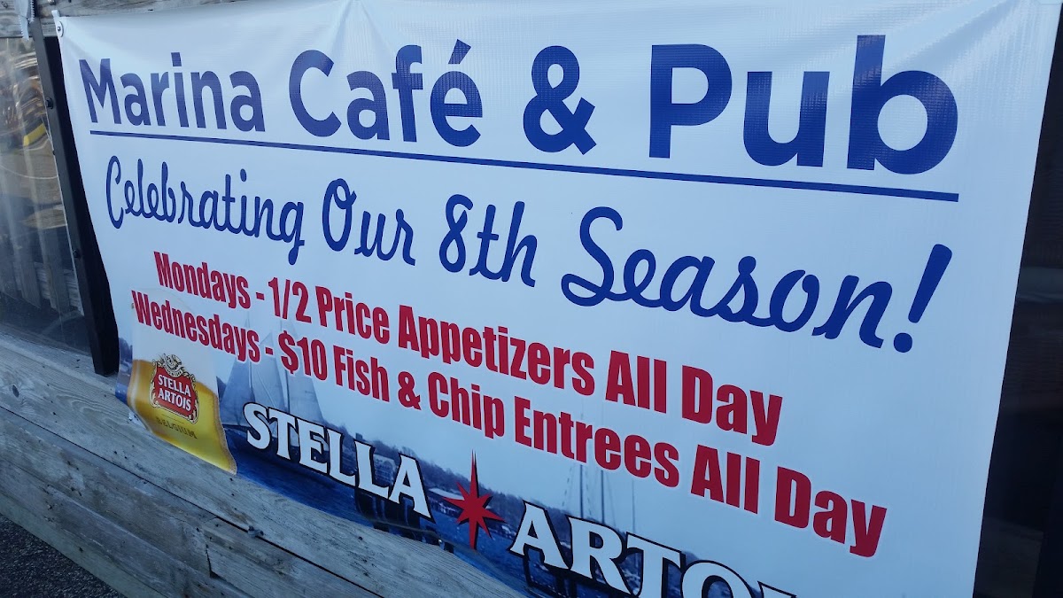 Marina Café & Pub menu board