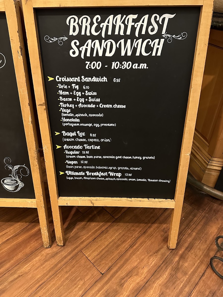 Honolulu Cafe menu board