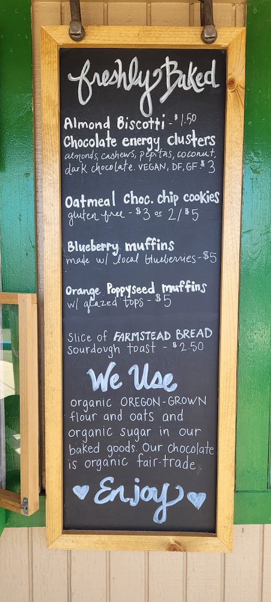 Foggy's Cafe menu board