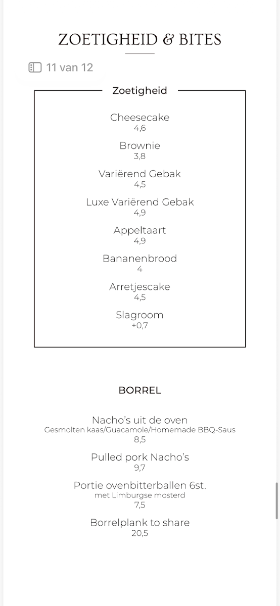 Boon Barista's menu board