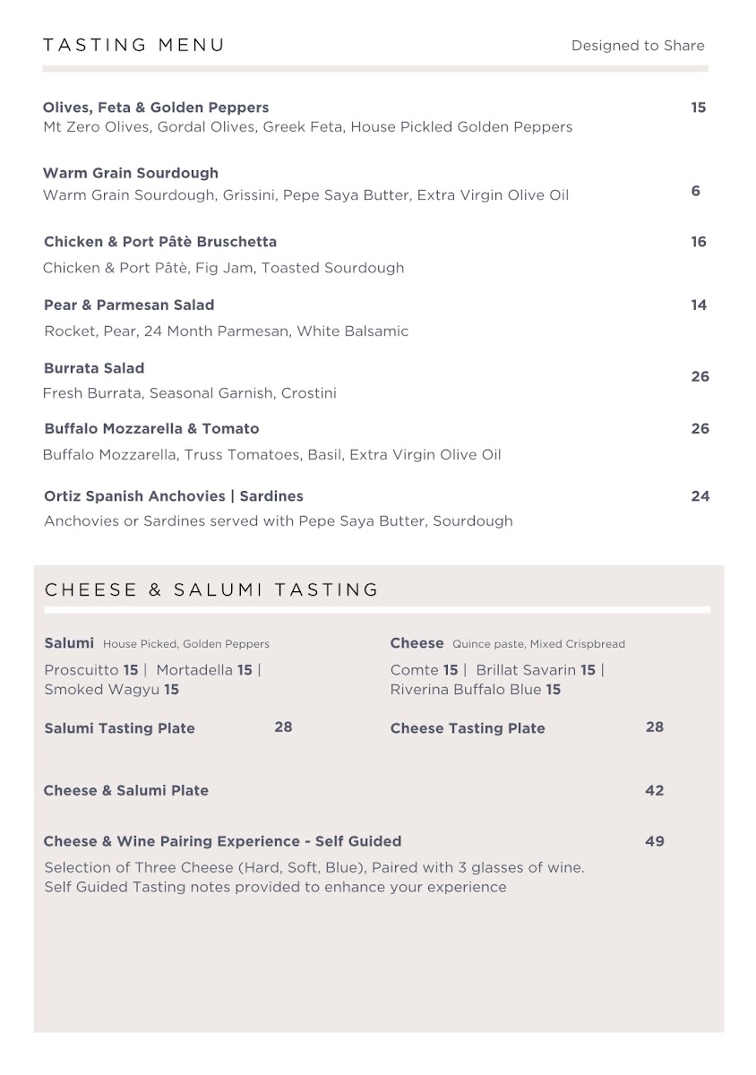 Three Blind Mice - Providore Kitchen menu board