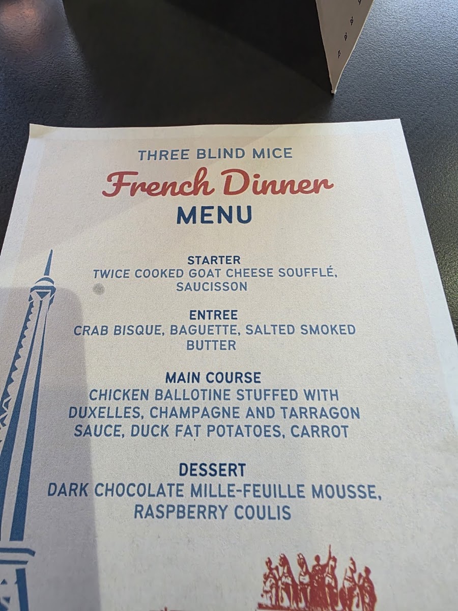 Three Blind Mice - Providore Kitchen menu board