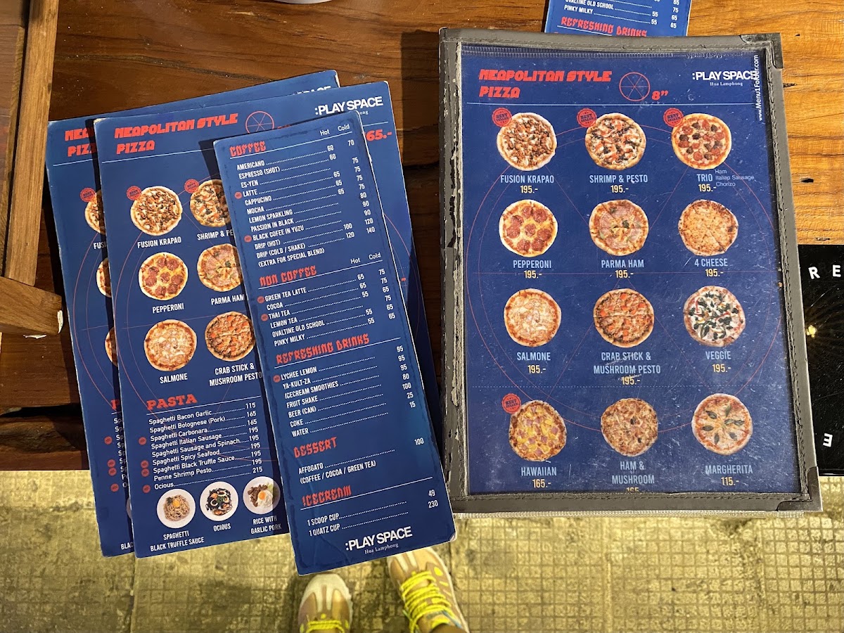 Play Space Cafe menu board