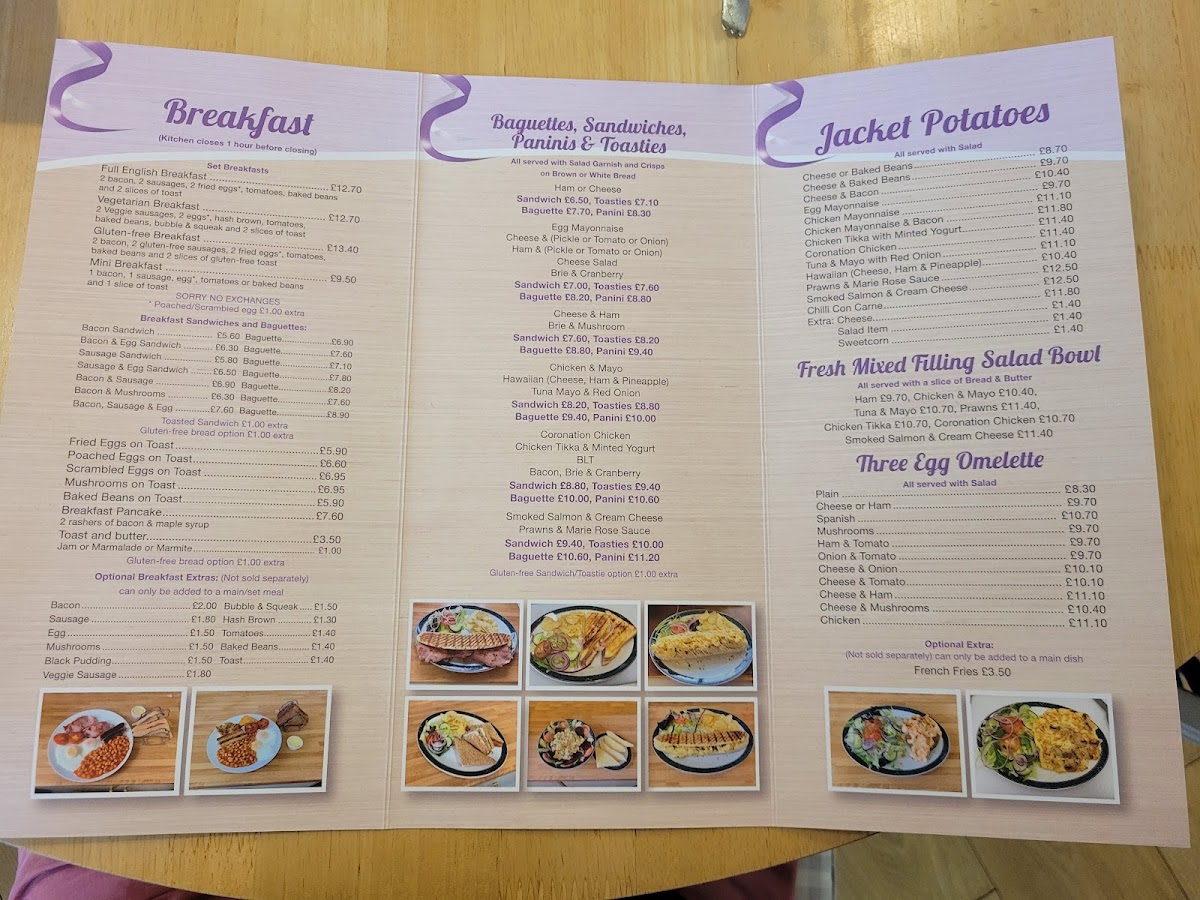 Marjorie's Tearooms & Bistro of Cosham menu board